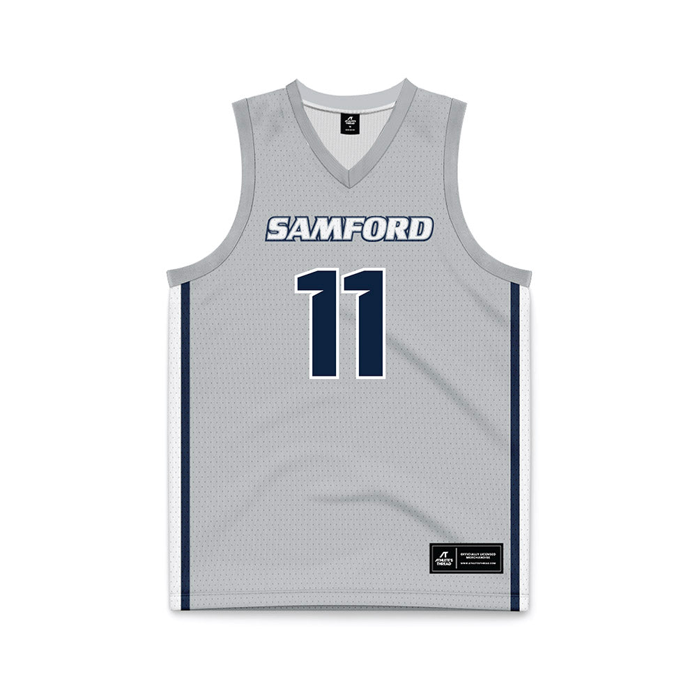 Samford - NCAA Women's Basketball : Briana Rivera - Grey Basketball Jersey-0