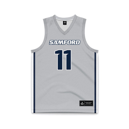 Samford - NCAA Women's Basketball : Briana Rivera - Grey Basketball Jersey-0