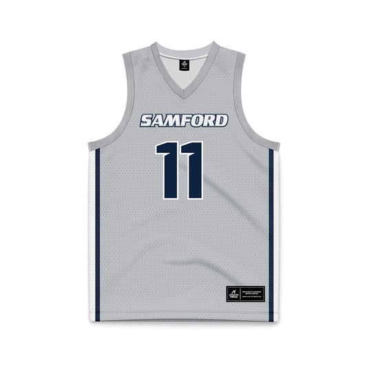 Samford - NCAA Women's Basketball : Briana Rivera - Grey Basketball Jersey-0