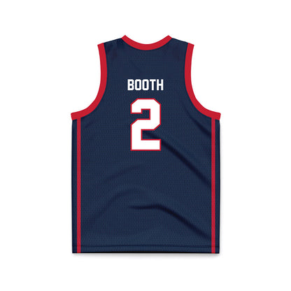 Samford - NCAA Men's Basketball : Jadin Booth - Navy Basketball Jersey-1
