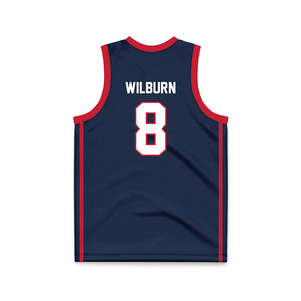 Samford - NCAA Men's Basketball : Zion Wilburn - Navy Basketball Jersey-1