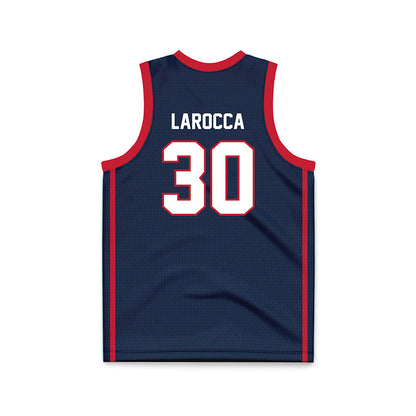 Samford - NCAA Men's Basketball : Owen LaRocca - Navy Basketball Jersey-1