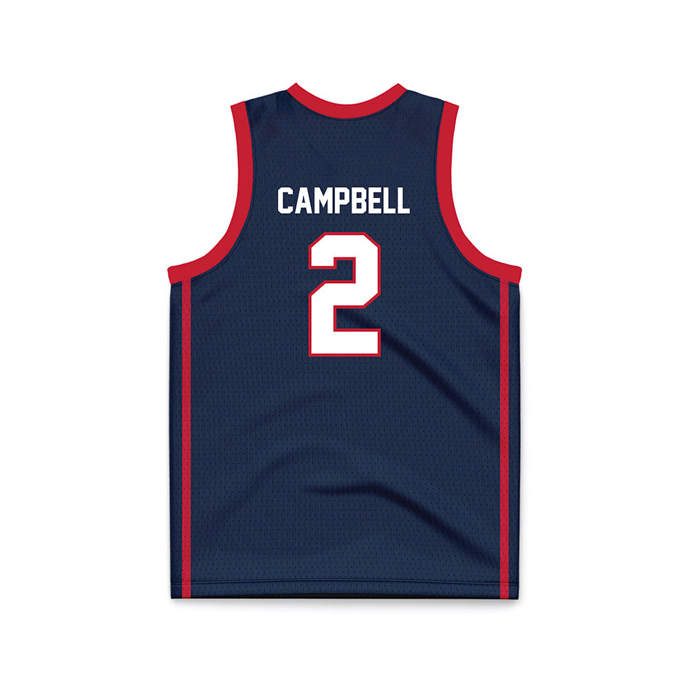 Samford - NCAA Men's Basketball : Jaden Campbell - Navy Basketball Jersey-1