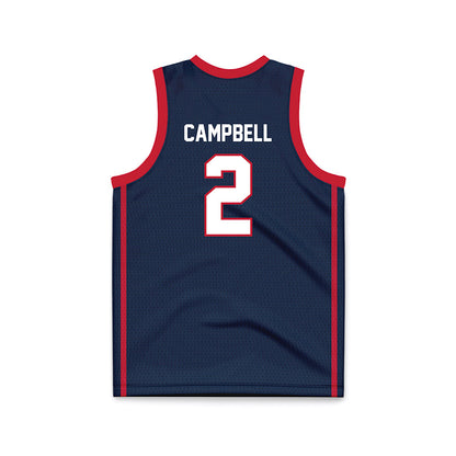 Samford - NCAA Men's Basketball : Jaden Campbell - Navy Basketball Jersey-1