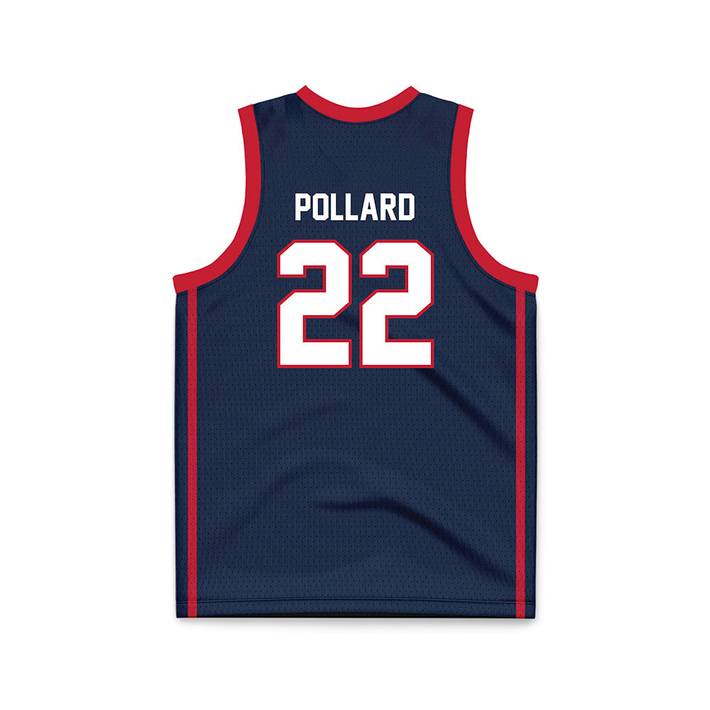 Samford - NCAA Men's Basketball : Jaxon Pollard - Navy Basketball Jersey-1