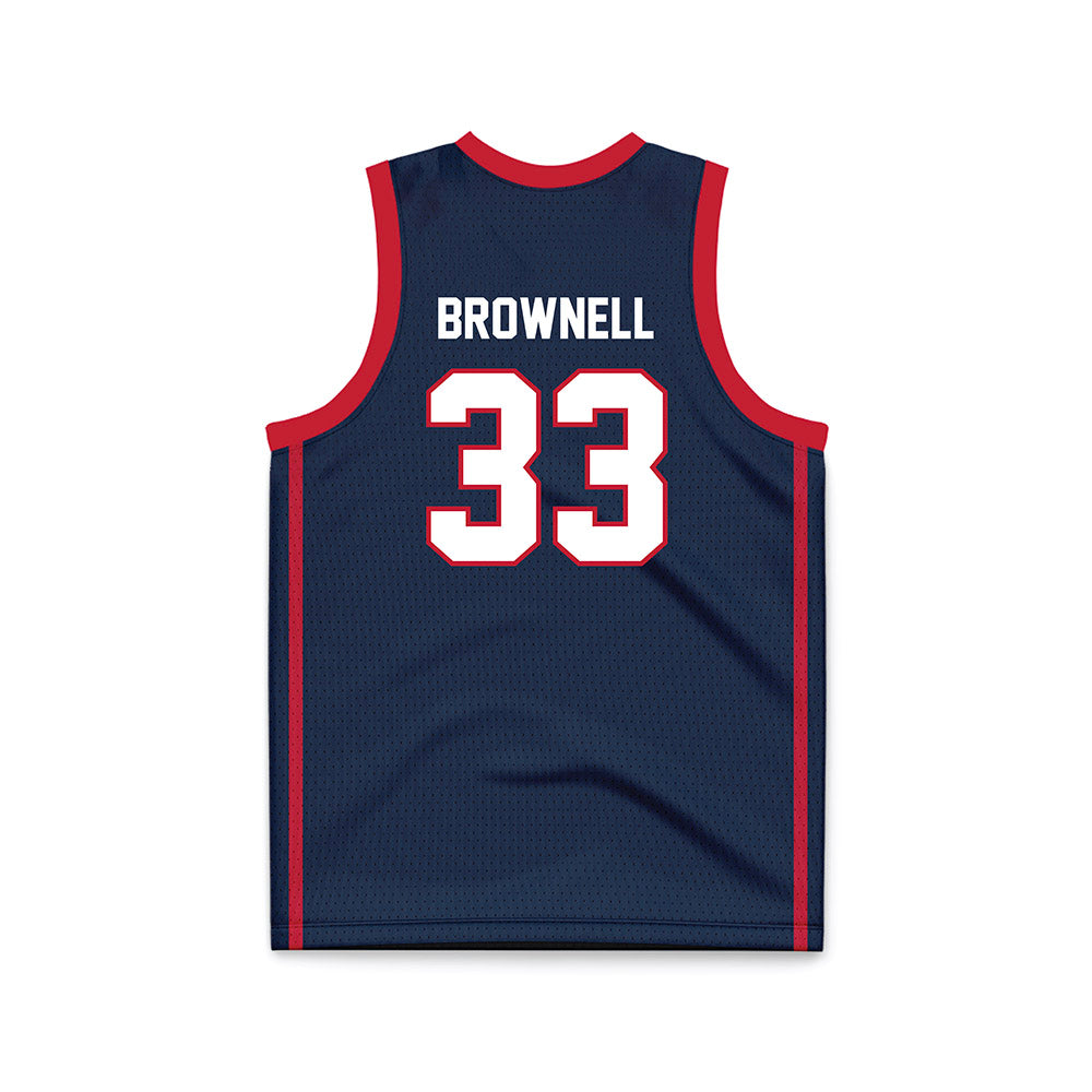 Samford - NCAA Men's Basketball : Jaden Brownell - Navy Basketball Jersey-1