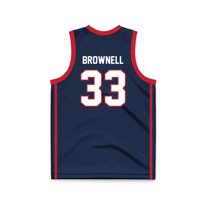 Samford - NCAA Men's Basketball : Jaden Brownell - Navy Basketball Jersey-1