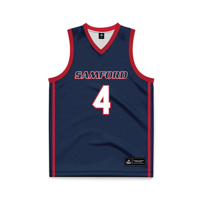 Samford - NCAA Men's Basketball : Judson Bjornstad - Navy Basketball Jersey-0