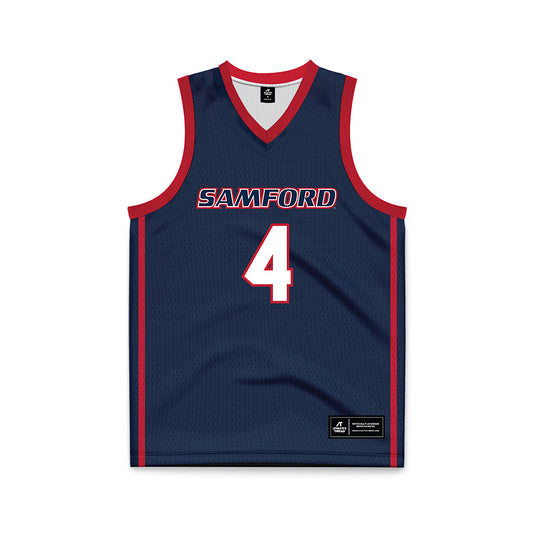Samford - NCAA Men's Basketball : Judson Bjornstad - Navy Basketball Jersey-0