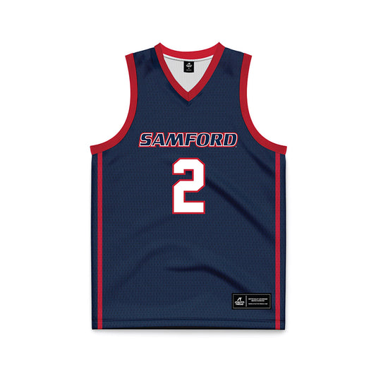 Samford - NCAA Men's Basketball : Lukas Walls - Navy Basketball Jersey-0