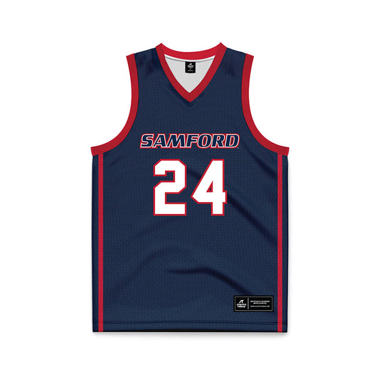 Samford - NCAA Men's Basketball : Brody Boyer - Navy Basketball Jersey-0