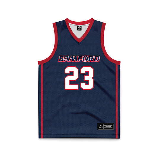 Samford - NCAA Women's Basketball : Kayte Madison Bjornstad - Navy Basketball Jersey-0