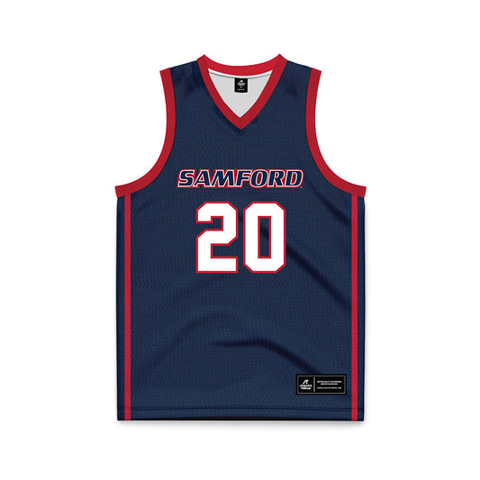 Samford - NCAA Women's Basketball : Bailey Hape - Navy Basketball Jersey-0