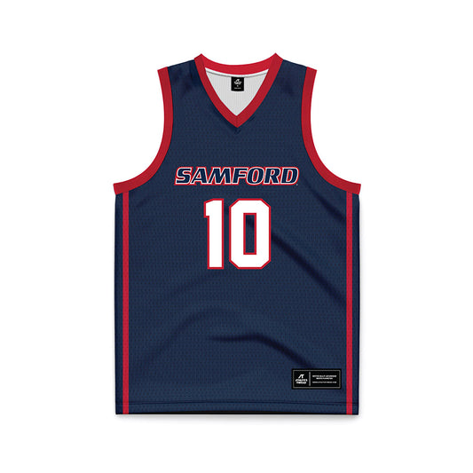 Samford - NCAA Men's Basketball : Kam Martin - Navy Basketball Jersey-0
