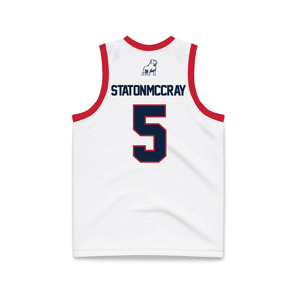 Samford - NCAA Men's Basketball : AJ Staton-McCray - White Basketball Jersey-1