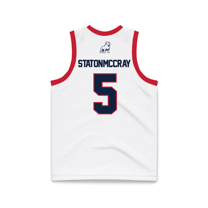 Samford - NCAA Men's Basketball : AJ Staton-McCray - White Basketball Jersey-1