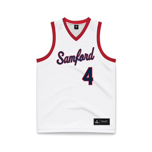 Samford - NCAA Men's Basketball : Judson Bjornstad - White Basketball Jersey-0