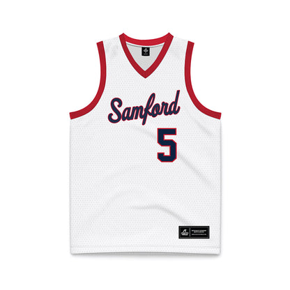 Samford - NCAA Men's Basketball : Cade Norris - White Basketball Jersey-0