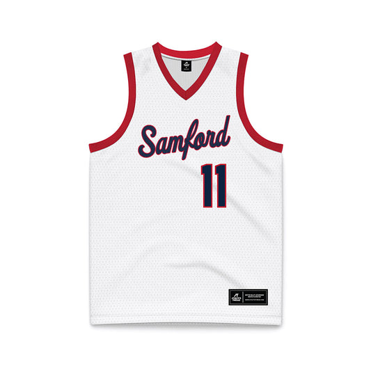 Samford - NCAA Women's Basketball : Briana Rivera - White Basketball Jersey-0