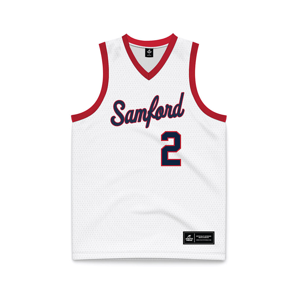 Samford - NCAA Men's Basketball : Jadin Booth - White Basketball Jersey-0