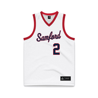 Samford - NCAA Men's Basketball : Jadin Booth - White Basketball Jersey-0
