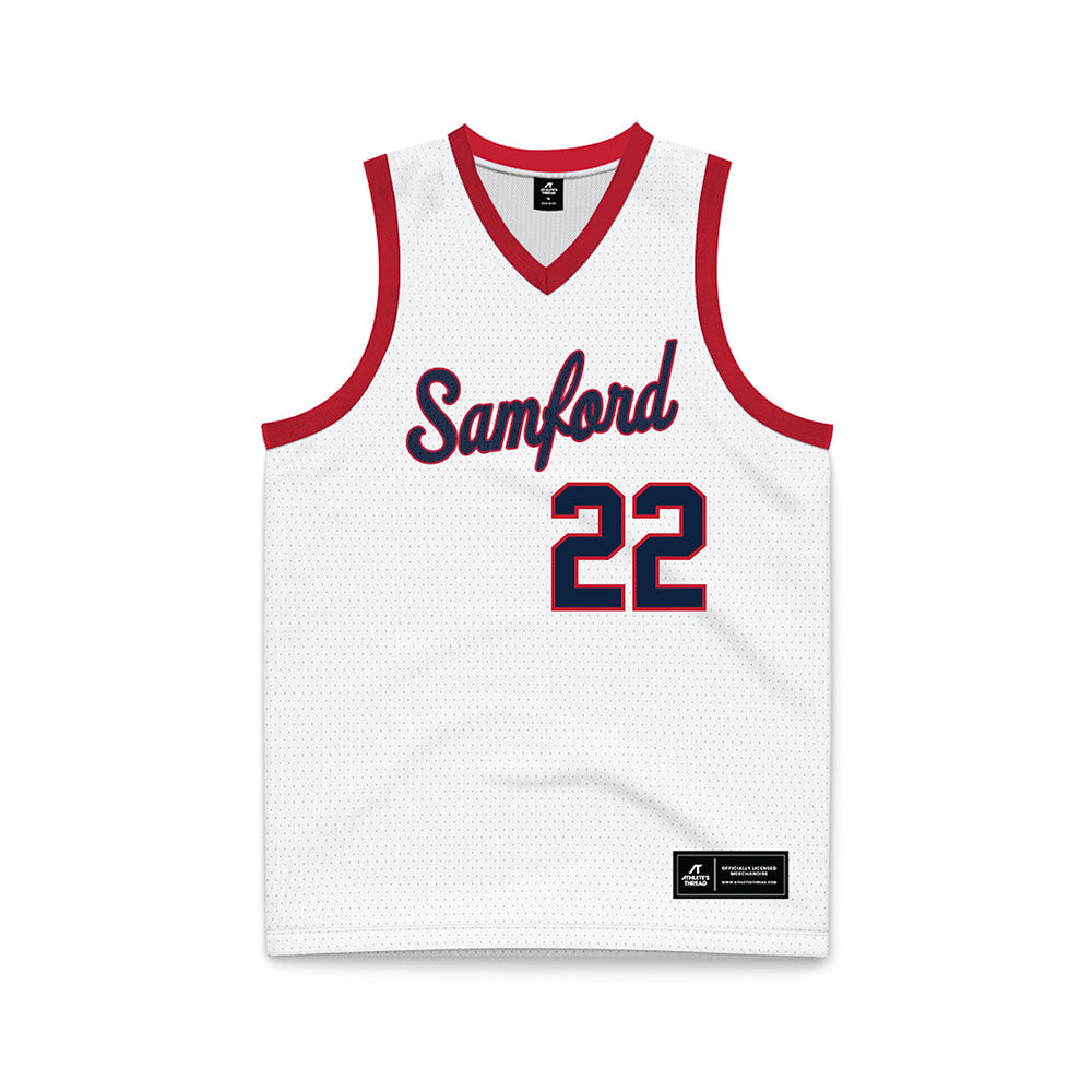 Samford - NCAA Women's Basketball : Natalie Barnes - White Basketball Jersey-0