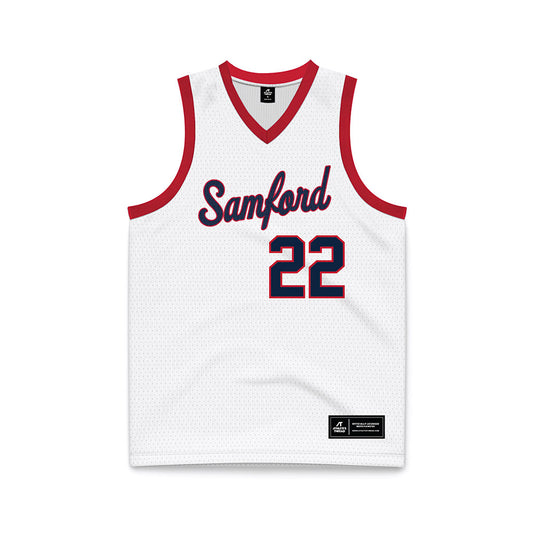 Samford - NCAA Women's Basketball : Natalie Barnes - White Basketball Jersey-0
