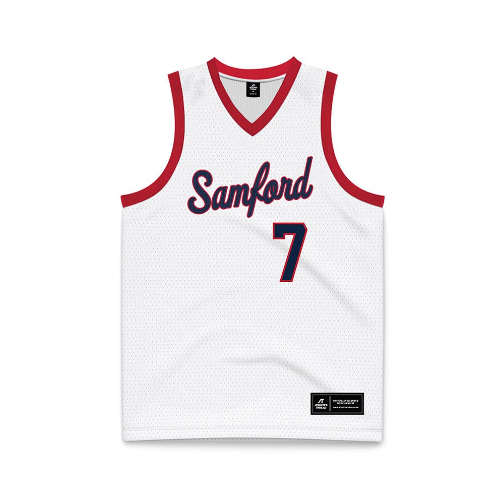Samford - NCAA Men's Basketball : JD Gossett - White Basketball Jersey-0