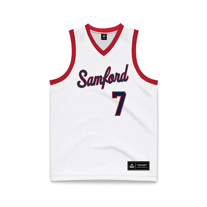 Samford - NCAA Men's Basketball : JD Gossett - White Basketball Jersey-0