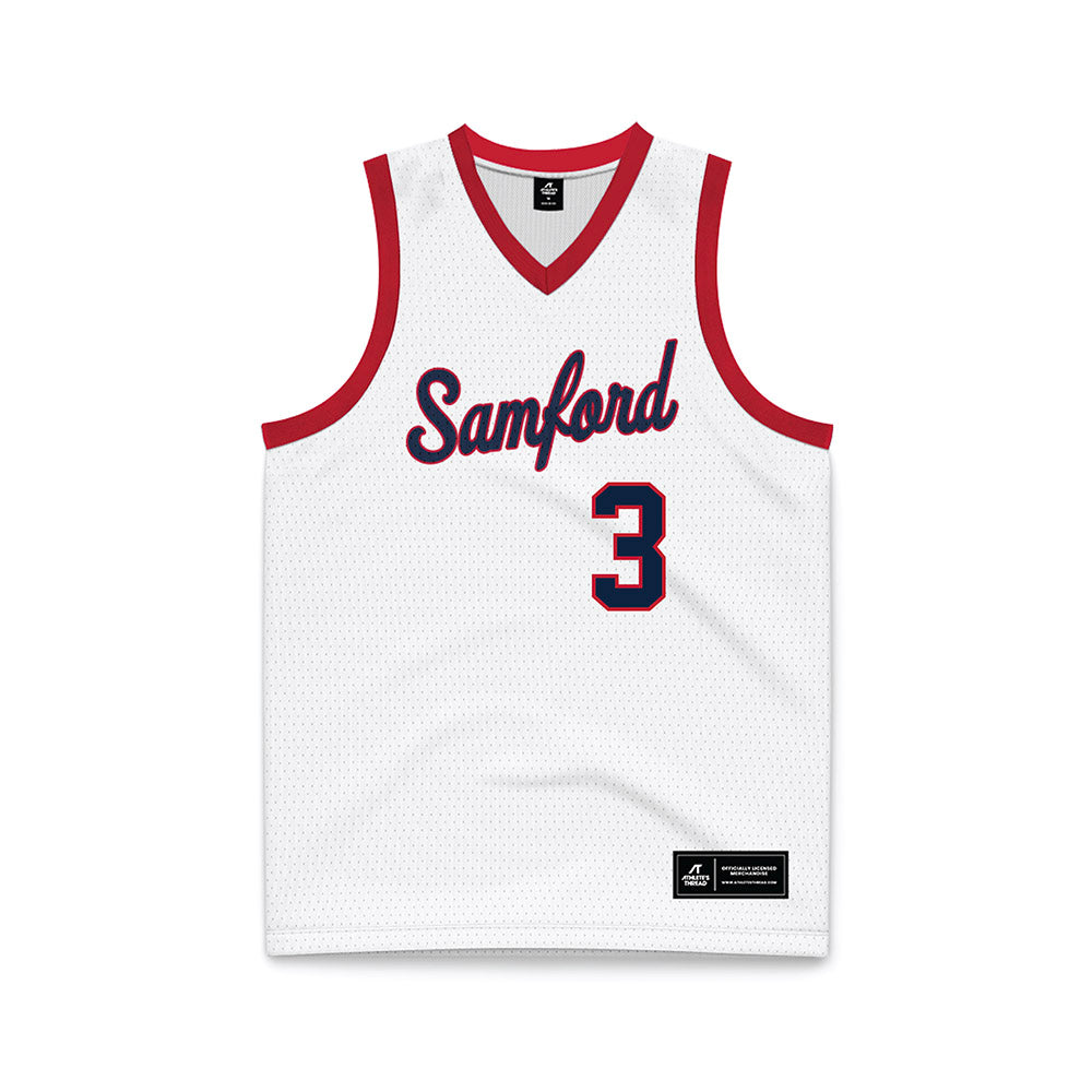 Samford - NCAA Men's Basketball : Keaton Norris - White Basketball Jersey-0