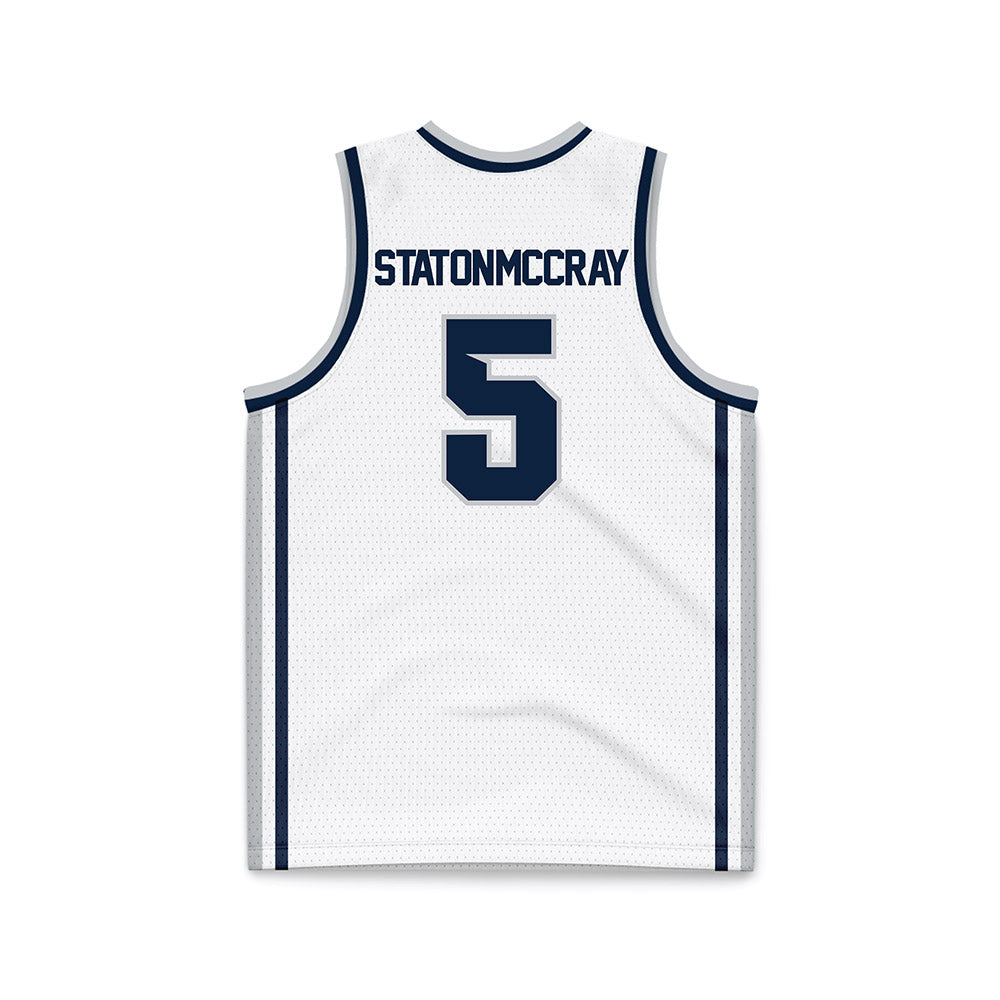 Samford - NCAA Men's Basketball : AJ Staton-McCray - White Basketball Jersey-1