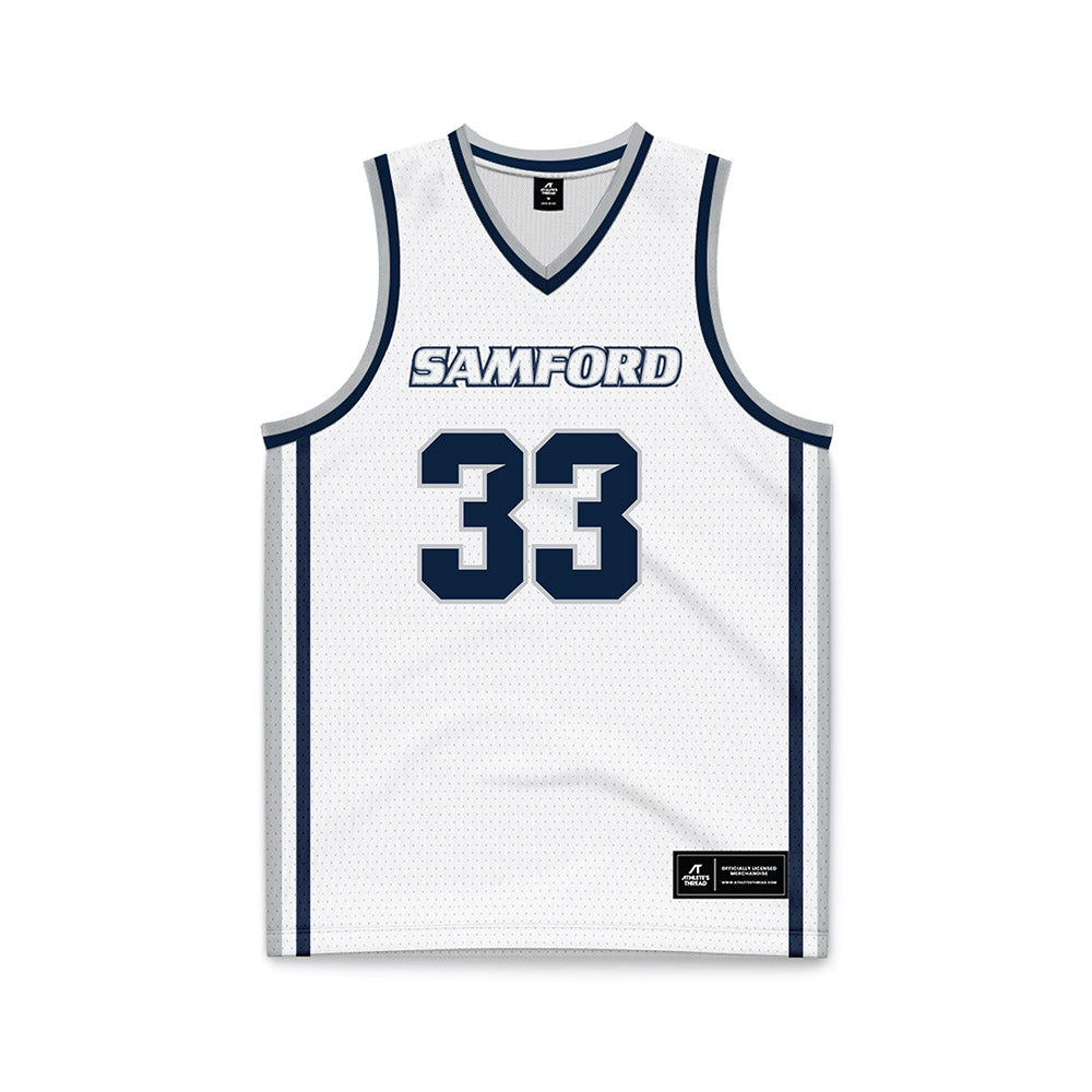Samford - NCAA Men's Basketball : Jaden Brownell - White Basketball Jersey-0