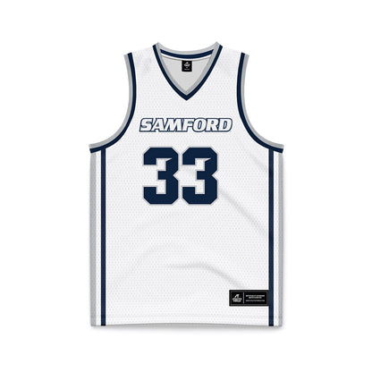 Samford - NCAA Men's Basketball : Jaden Brownell - White Basketball Jersey-0