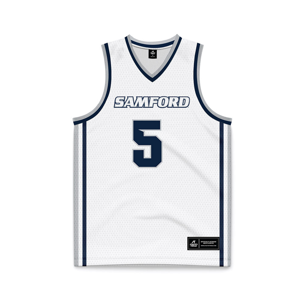 Samford - NCAA Men's Basketball : Cade Norris - White Basketball Jersey-0