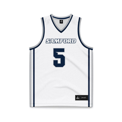 Samford - NCAA Men's Basketball : Cade Norris - White Basketball Jersey-0