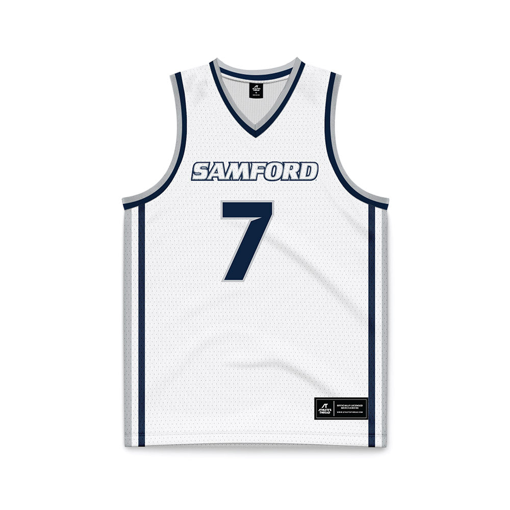 Samford - NCAA Men's Basketball : JD Gossett - White Basketball Jersey-0