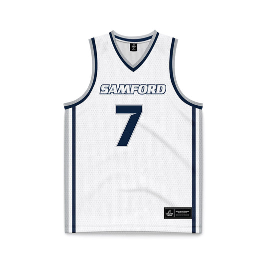 Samford - NCAA Men's Basketball : JD Gossett - White Basketball Jersey-0