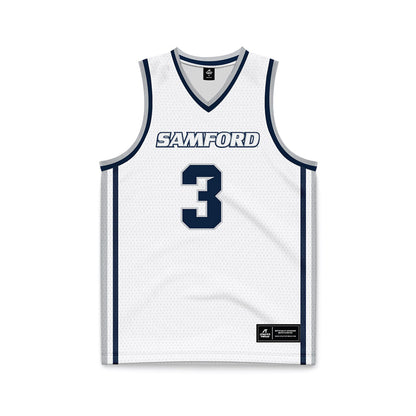 Samford - NCAA Men's Basketball : Keaton Norris - White Basketball Jersey-0