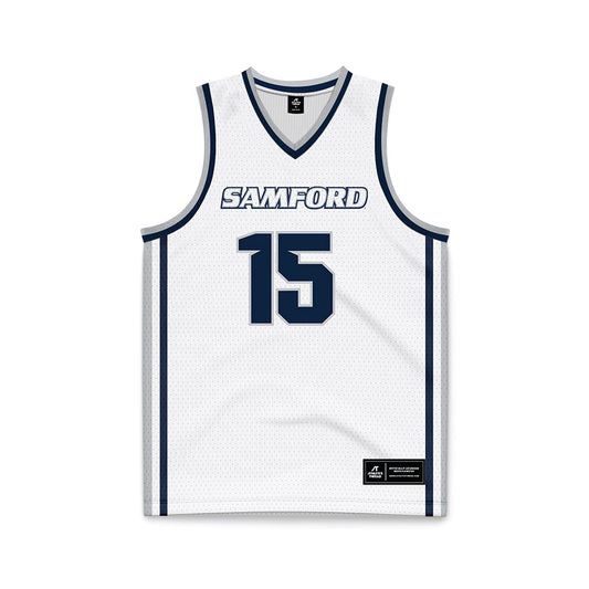 Samford - NCAA Men's Basketball : Dylan Faulkner - White Basketball Jersey-0