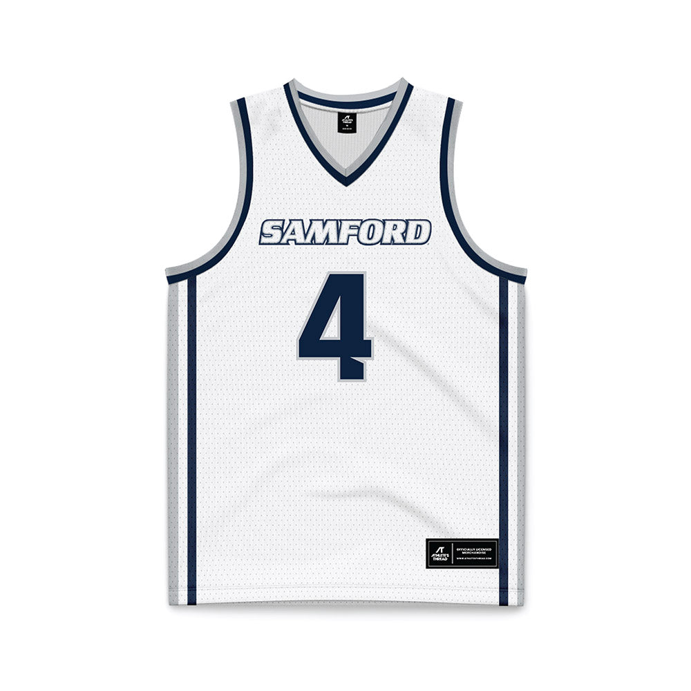 Samford - NCAA Men's Basketball : Judson Bjornstad - White Basketball Jersey-0