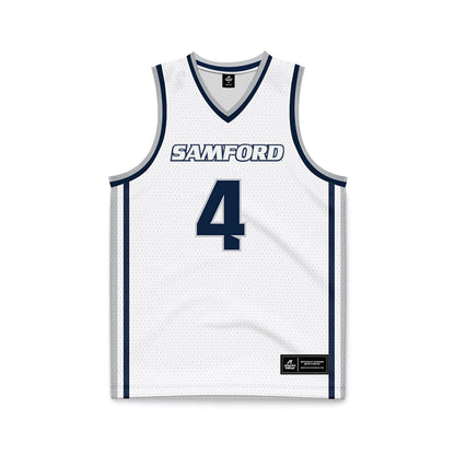 Samford - NCAA Men's Basketball : Judson Bjornstad - White Basketball Jersey-0