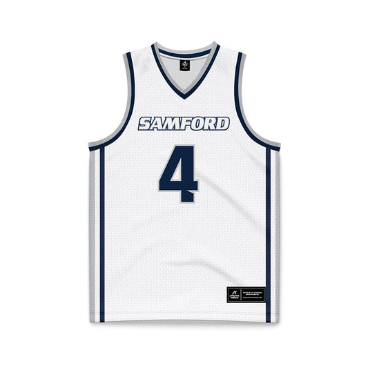 Samford - NCAA Men's Basketball : Judson Bjornstad - White Basketball Jersey-0