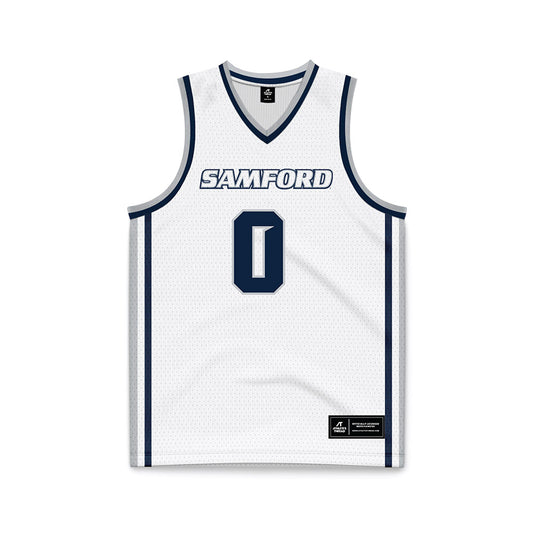 Samford - NCAA Men's Basketball : Win Miller - White Basketball Jersey-0