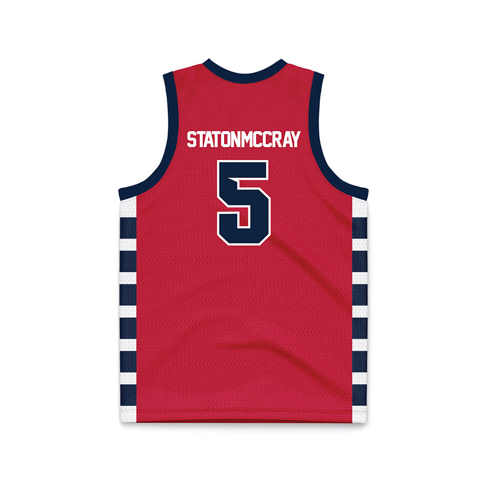 Samford - NCAA Men's Basketball : AJ Staton-McCray - Red Basketball Jersey-1