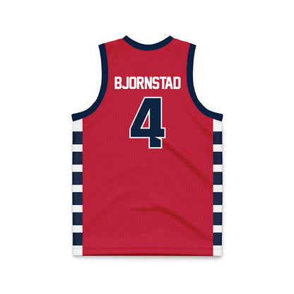 Samford - NCAA Men's Basketball : Judson Bjornstad - Red Basketball Jersey-1