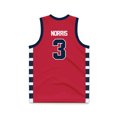 Samford - NCAA Men's Basketball : Keaton Norris - Red Basketball Jersey-1