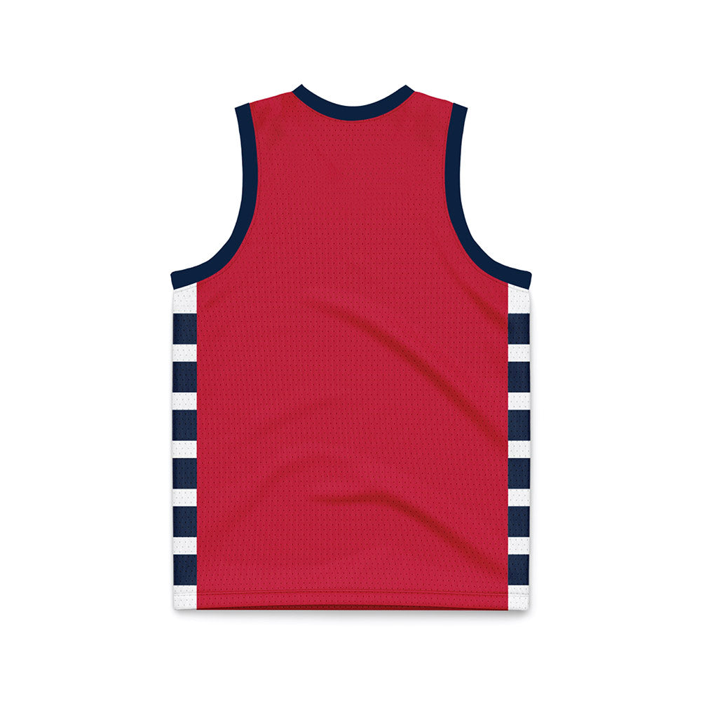 Samford - NCAA Men's Basketball : - Red Basketball Jersey-1