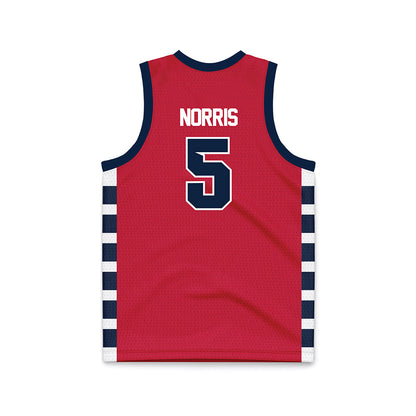 Samford - NCAA Men's Basketball : Cade Norris - Red Basketball Jersey-1