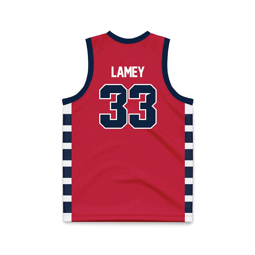Samford - NCAA Men's Basketball : Zach Lamey - Red Basketball Jersey-1