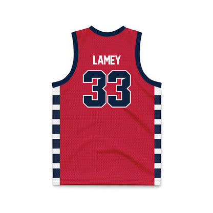 Samford - NCAA Men's Basketball : Zach Lamey - Red Basketball Jersey-1